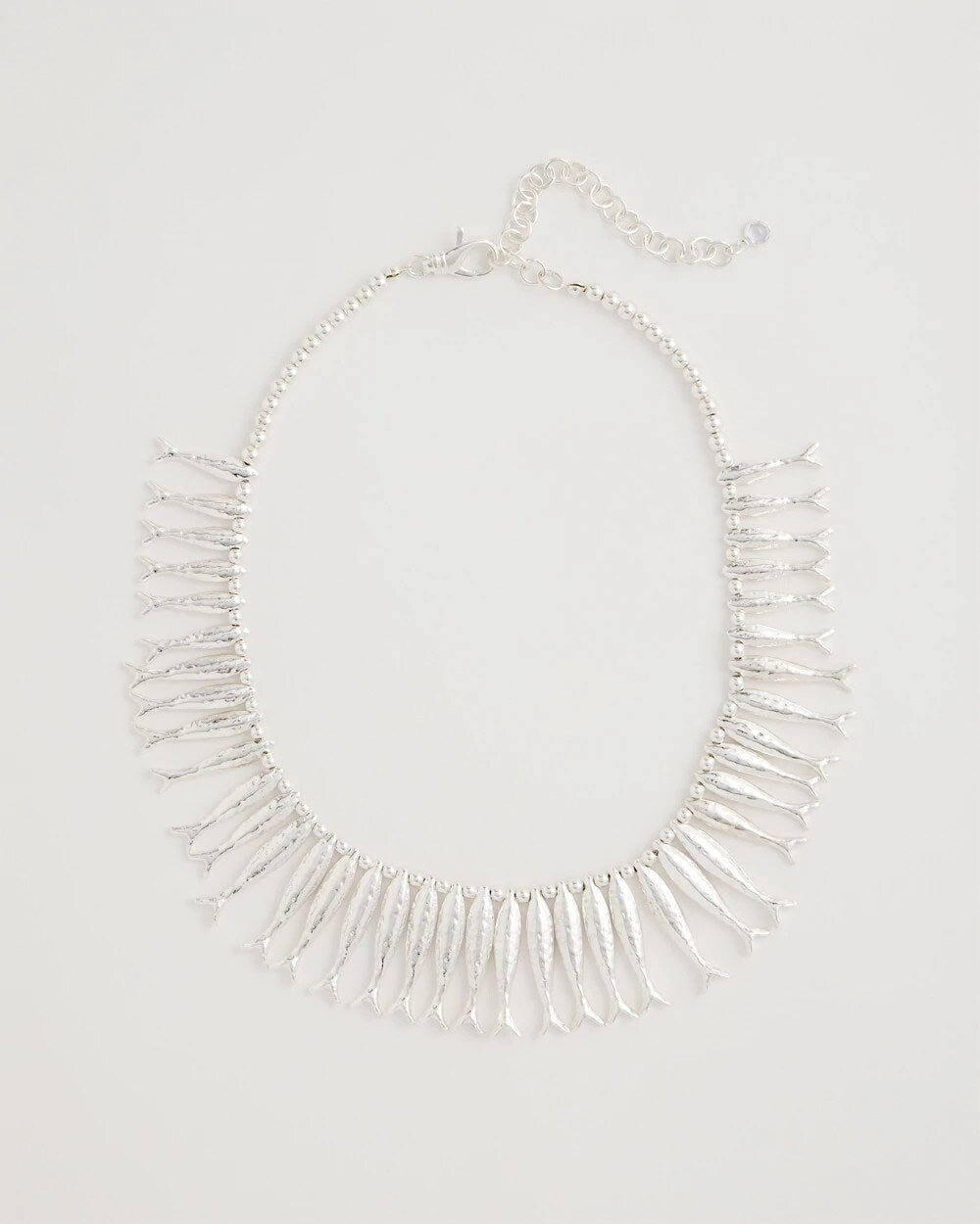 Silvertone Fish Collar Necklace