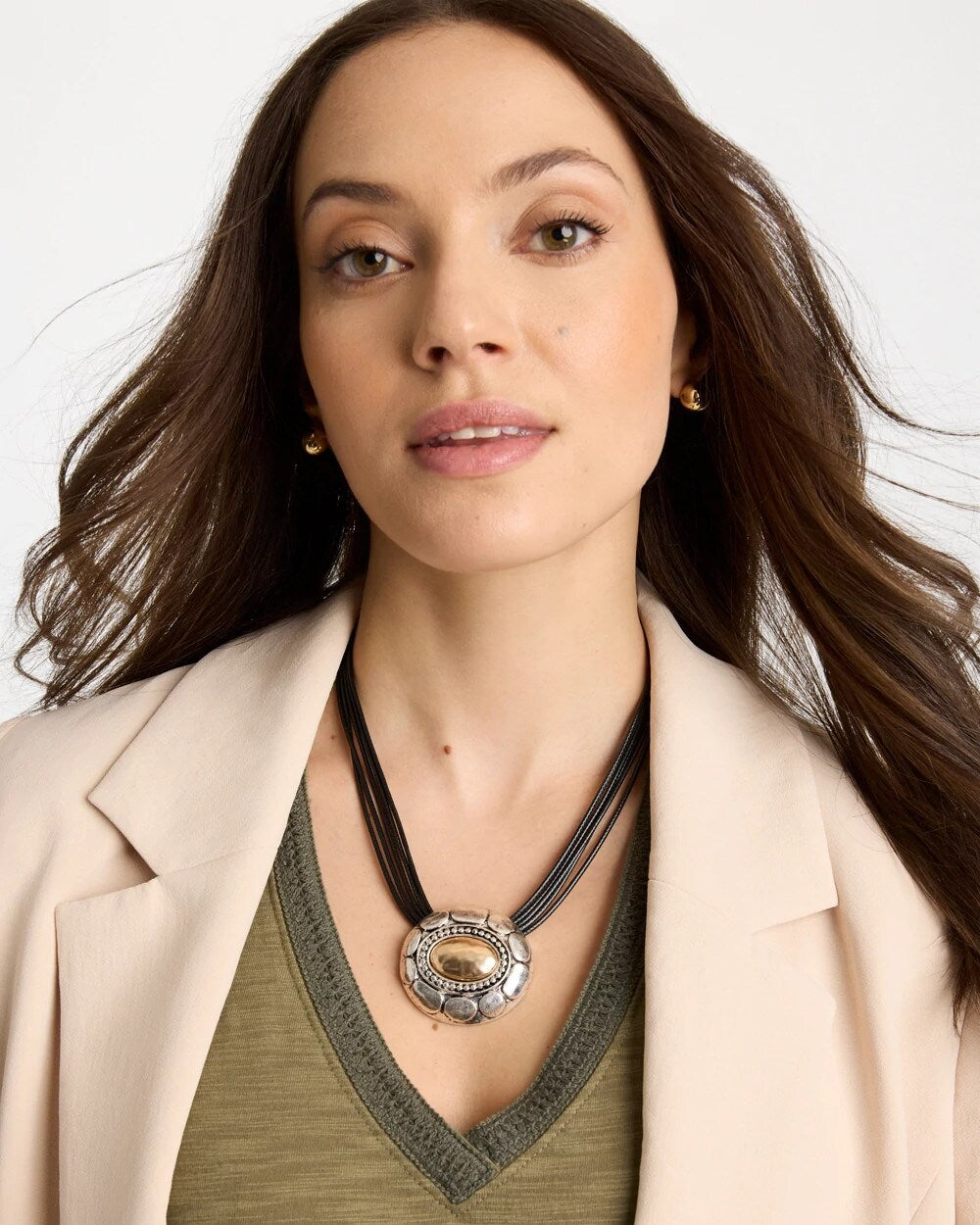 Mixed Metal Pendant Necklace