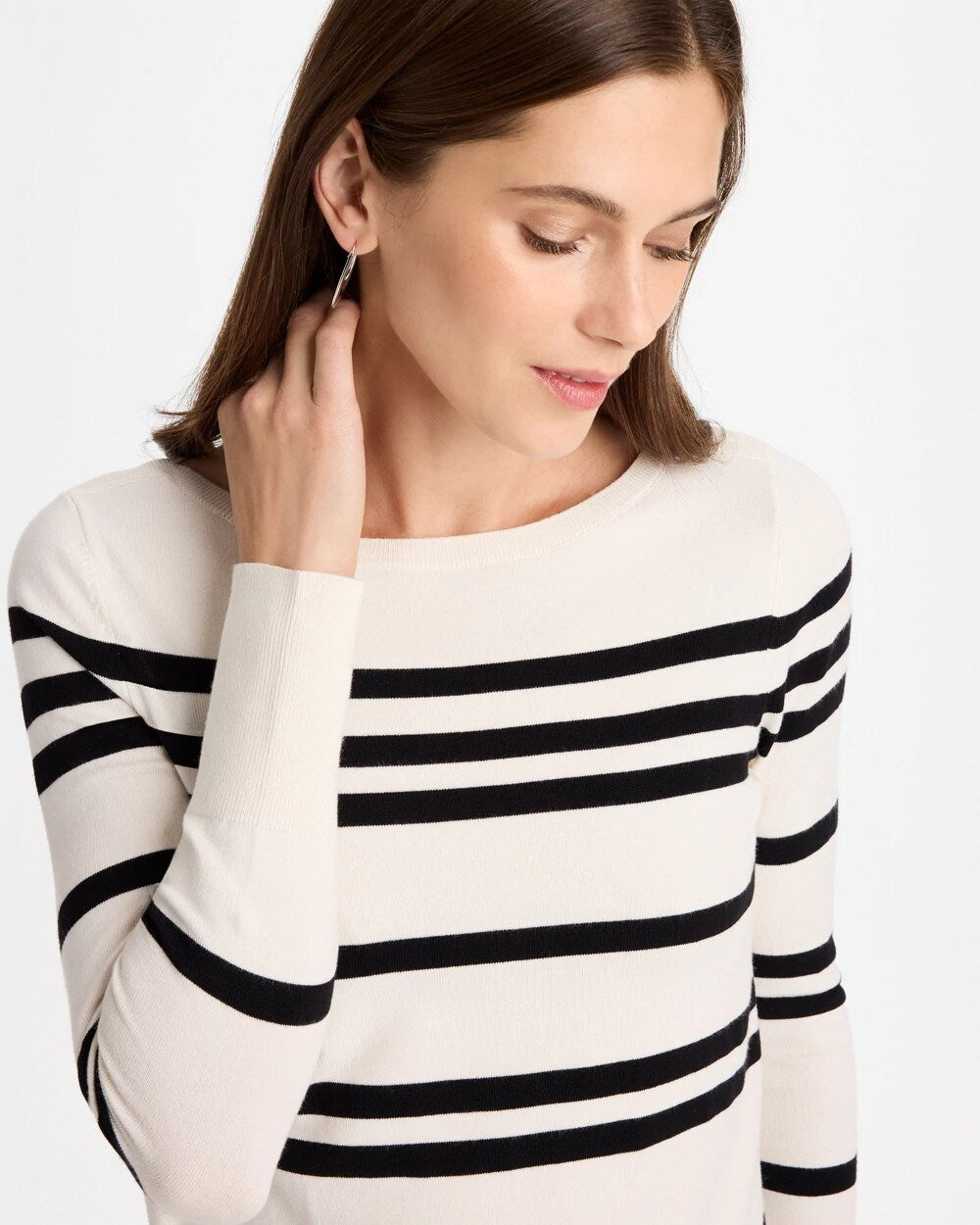 Ella Striped Bateau Pullover Sweater