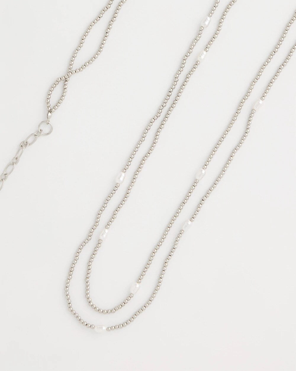 Pearlescent Bead Ball Long Necklace