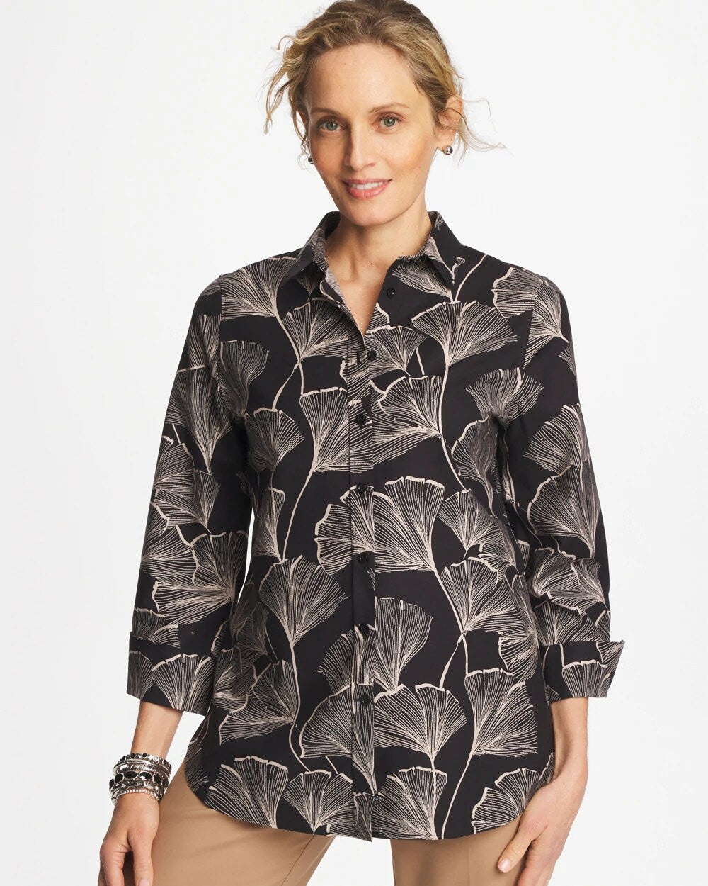 No Iron Stretch Ginkgo Glory Shirt