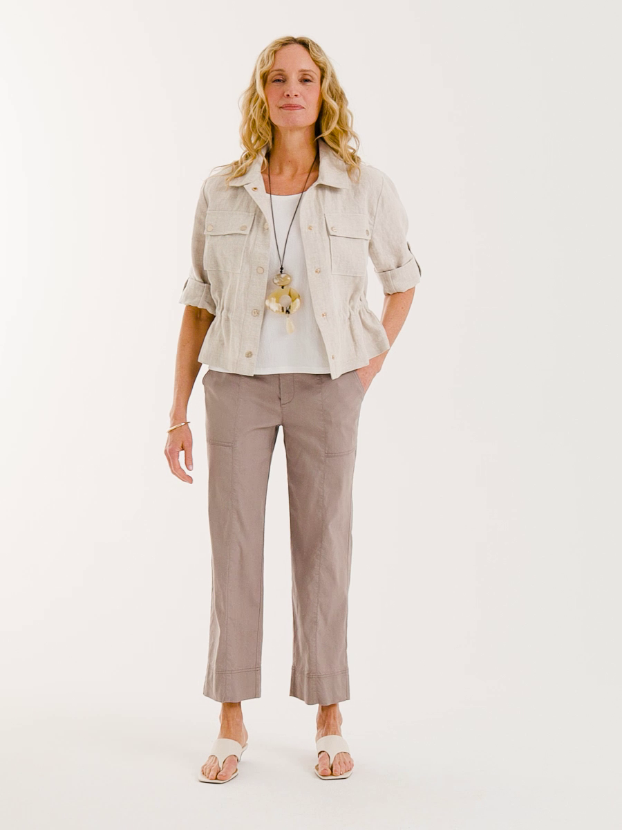 Relaxed Linen Crop Pant