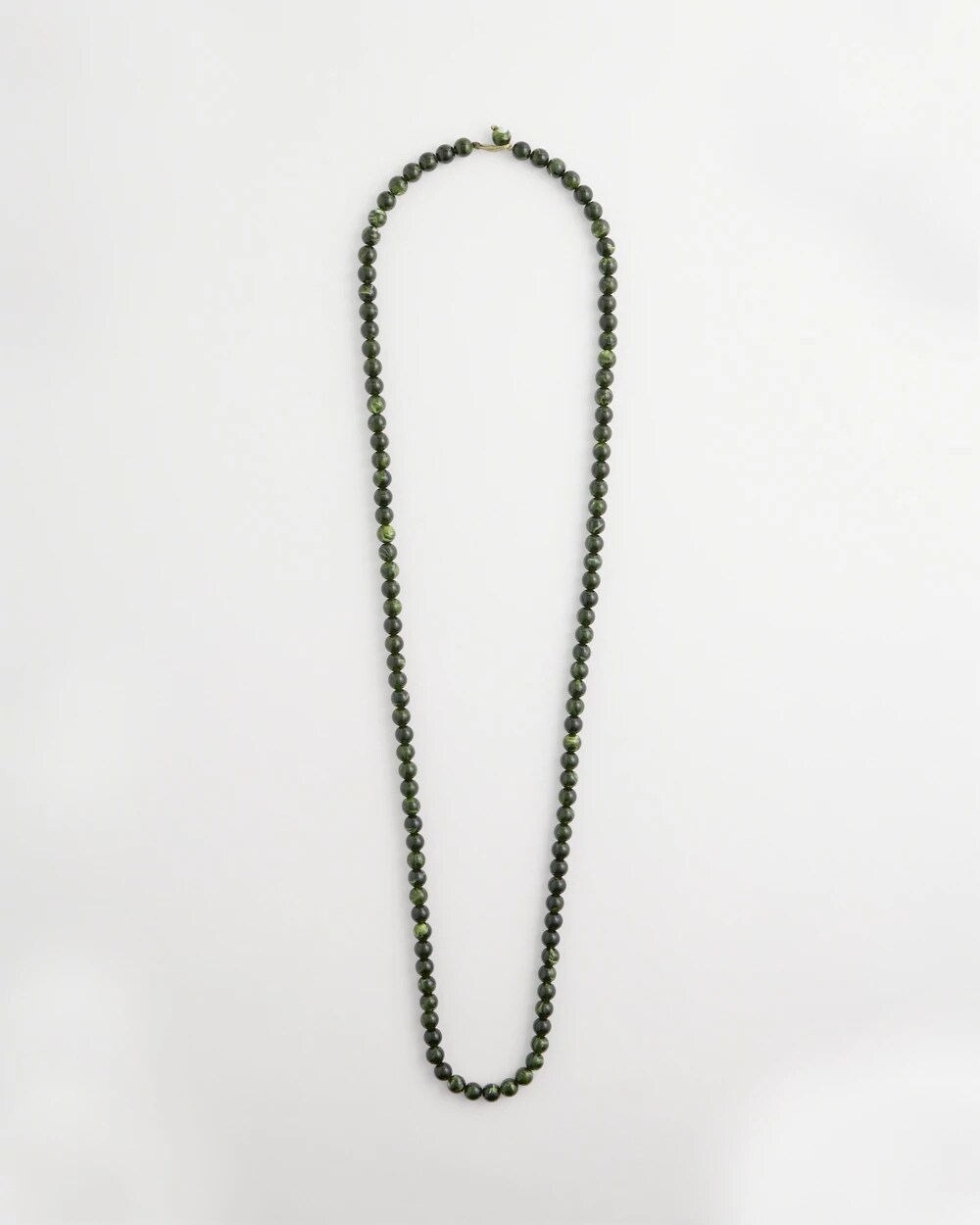 Long Green Resin Beaded Necklace