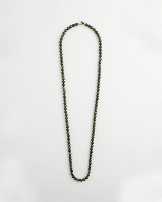 Long Green Resin Beaded Necklace