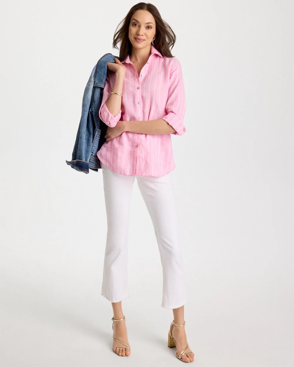 No-Stain Girlfriend Frayed Flared Jeans