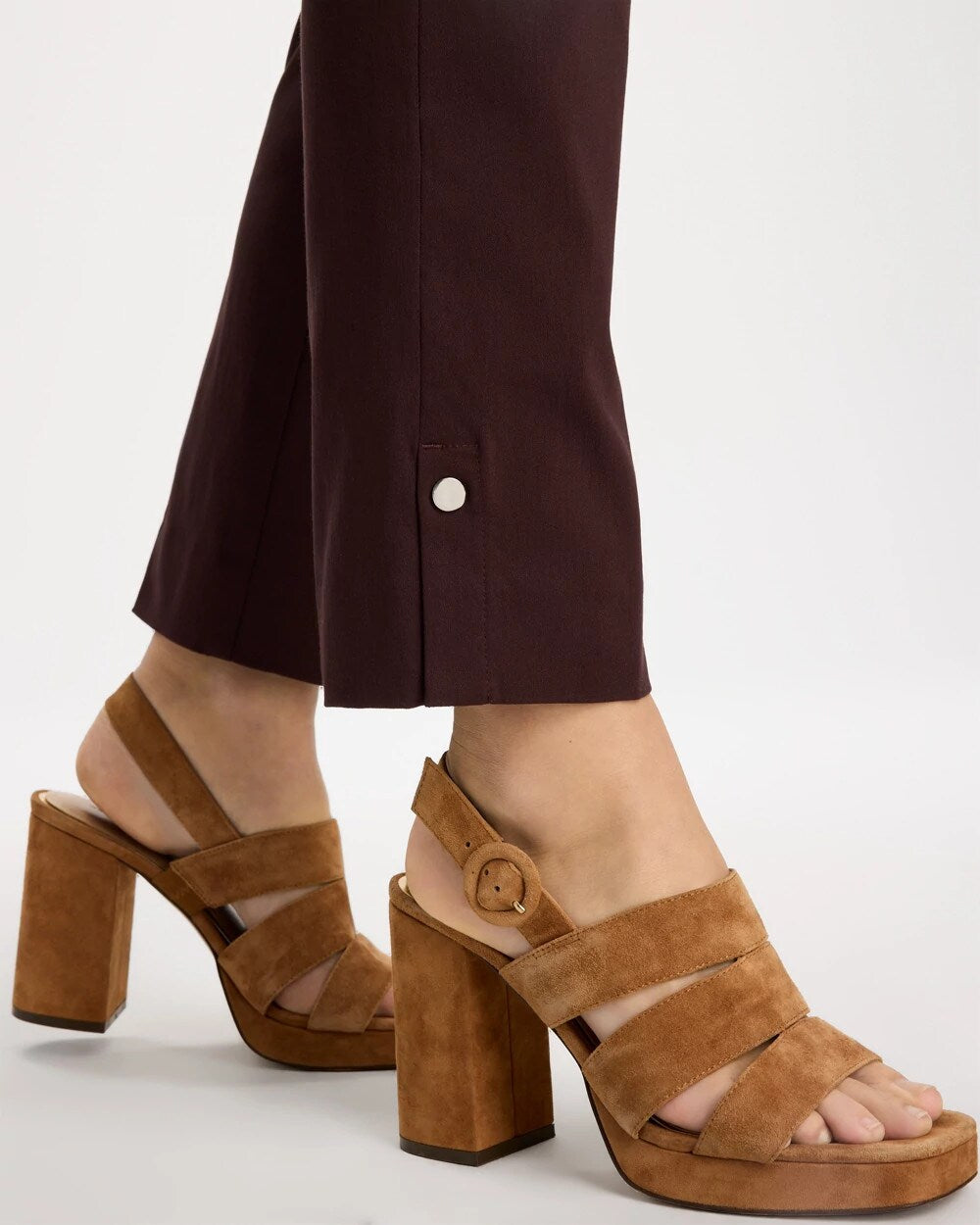 Brigitte Slim Button Hem Pants