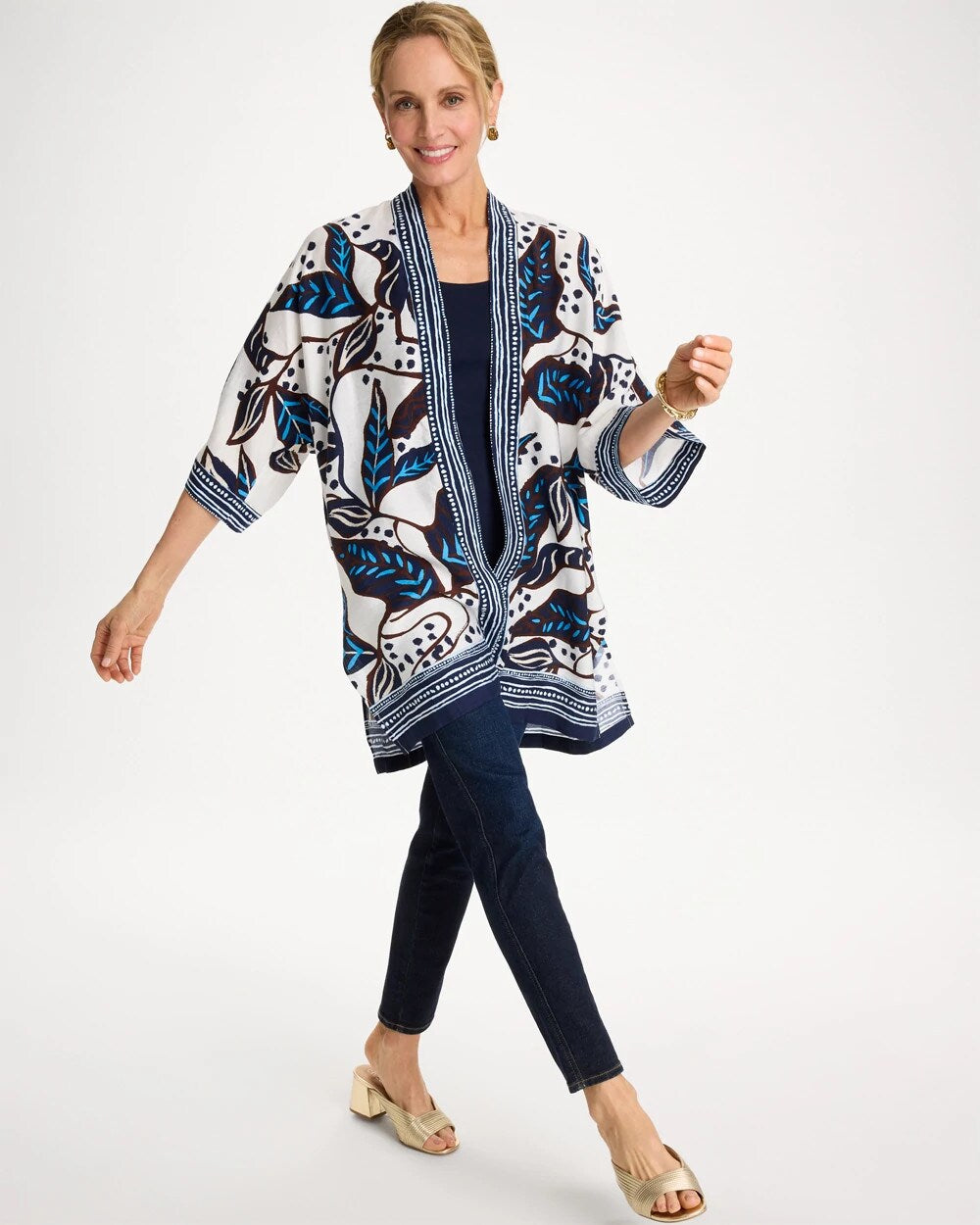Forest Fusion Long Kimono
