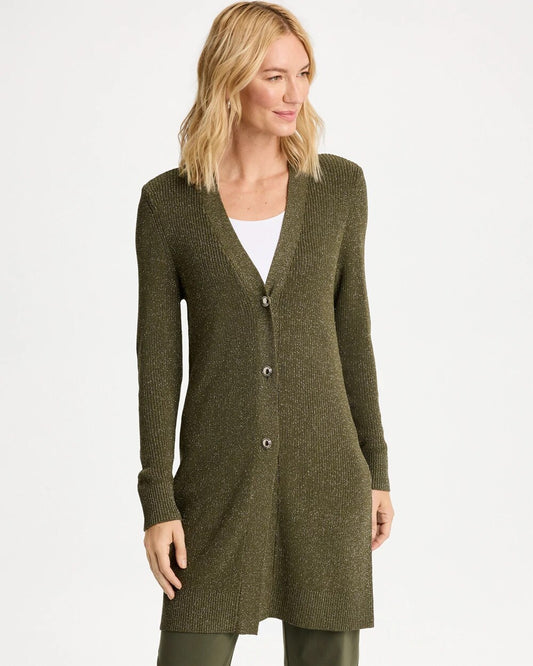 Belted Button-Front Sweater Coatigan