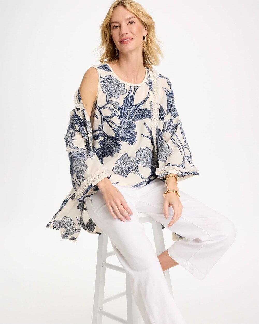 Caviar Trim Floral Tank