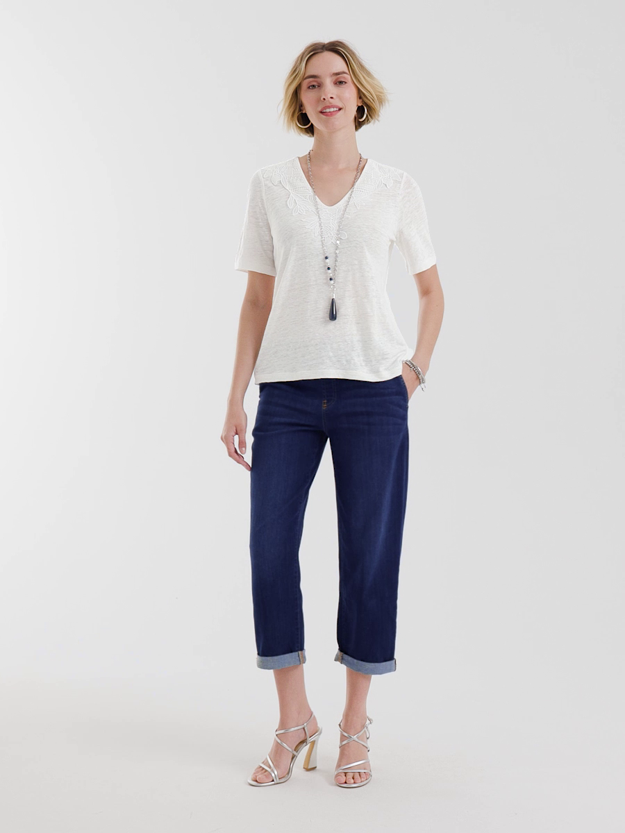 Flora Lace V-Neck Tee