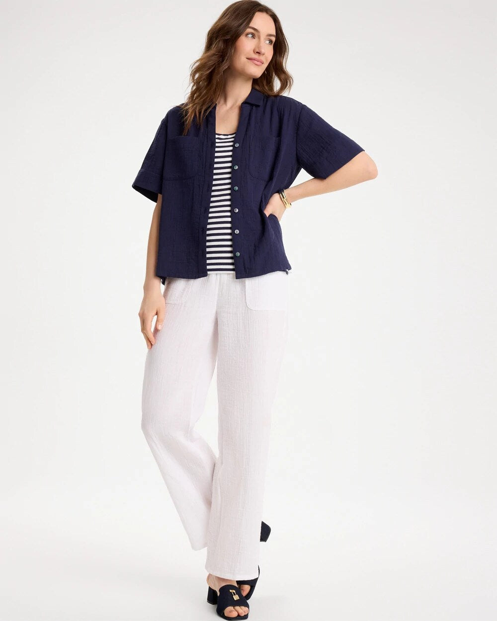Cotton Gauze Camp Shirt
