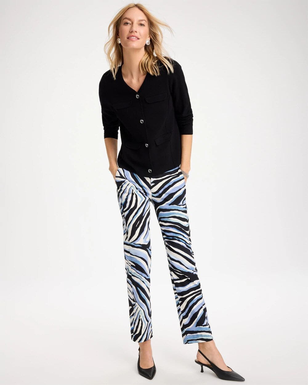 Emme Wide-Leg Abstract Animal Pants