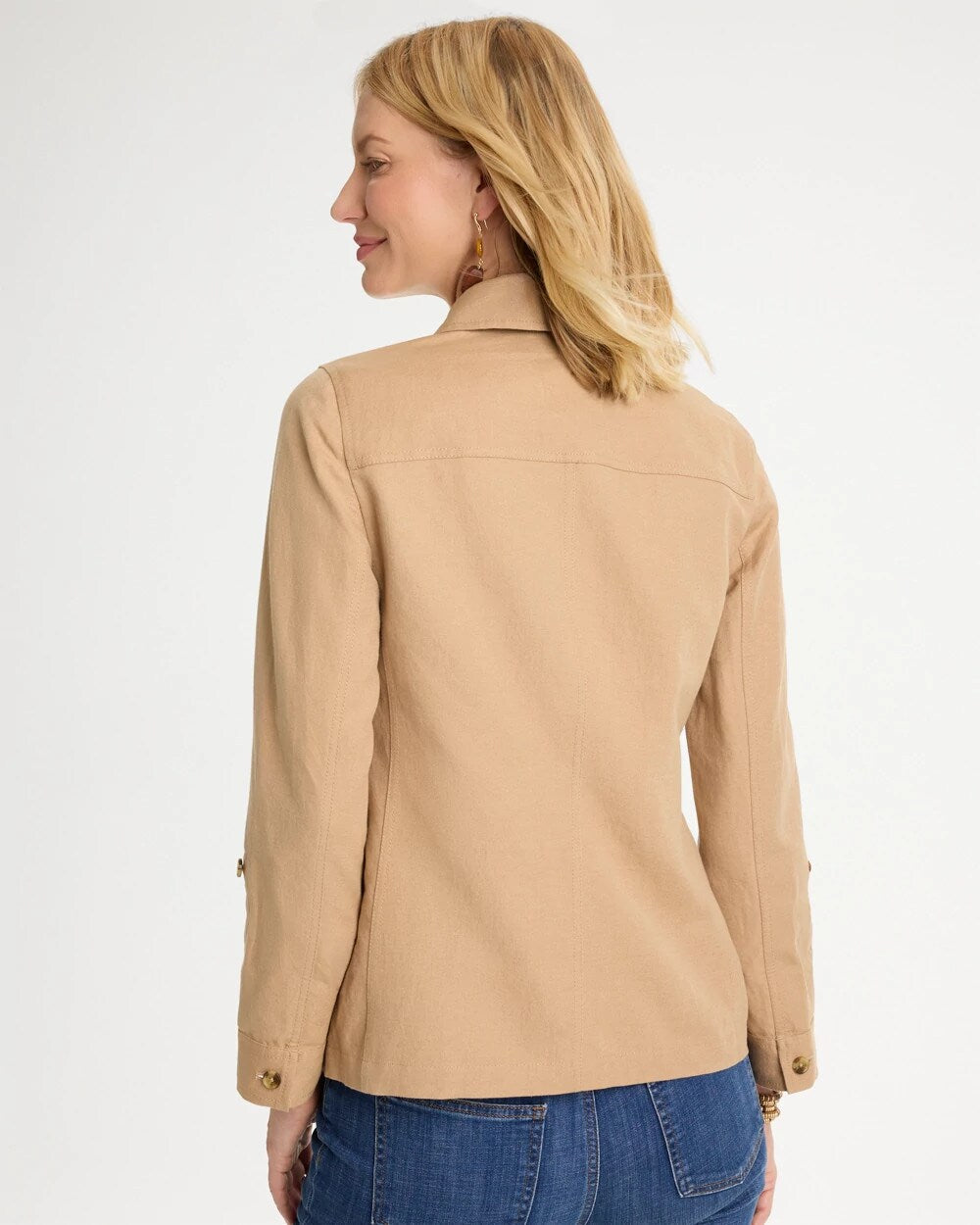 Linen-Cotton Utility Field Shacket