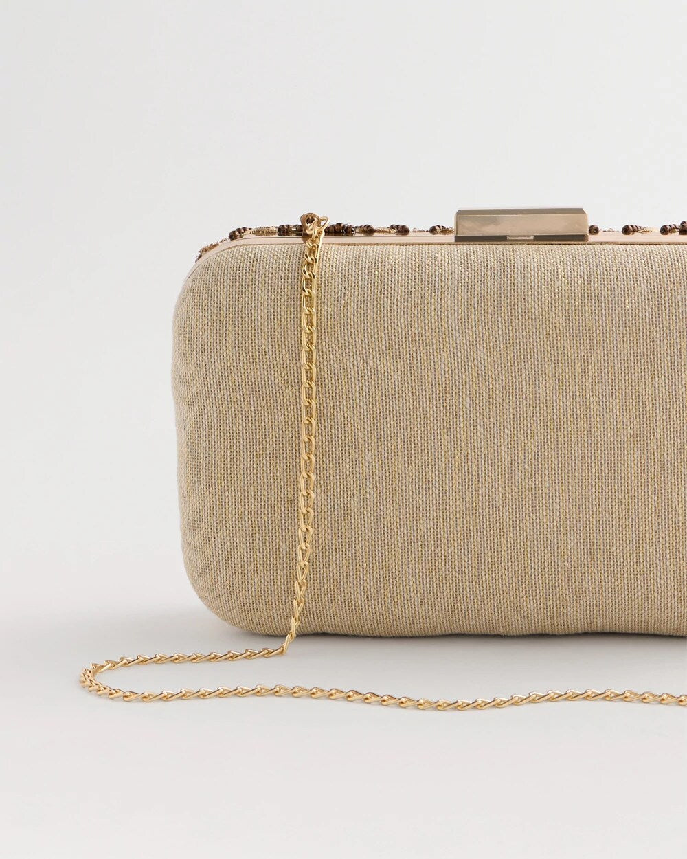 Neutral Embellished Clutch
