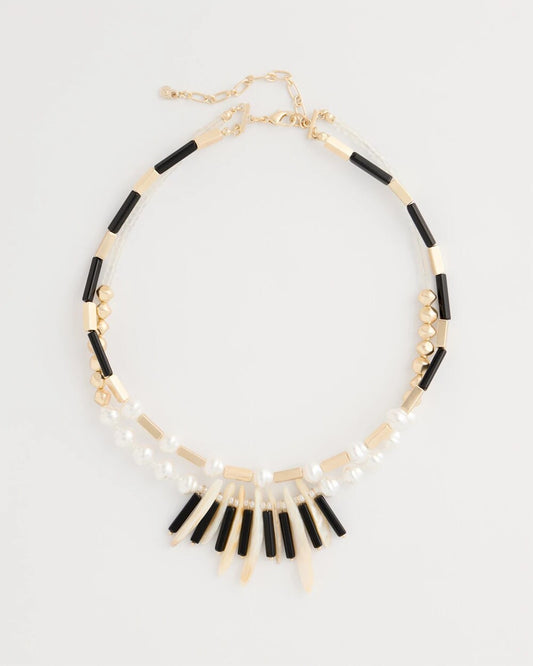 Beaded Charm Double-Strand Necklace