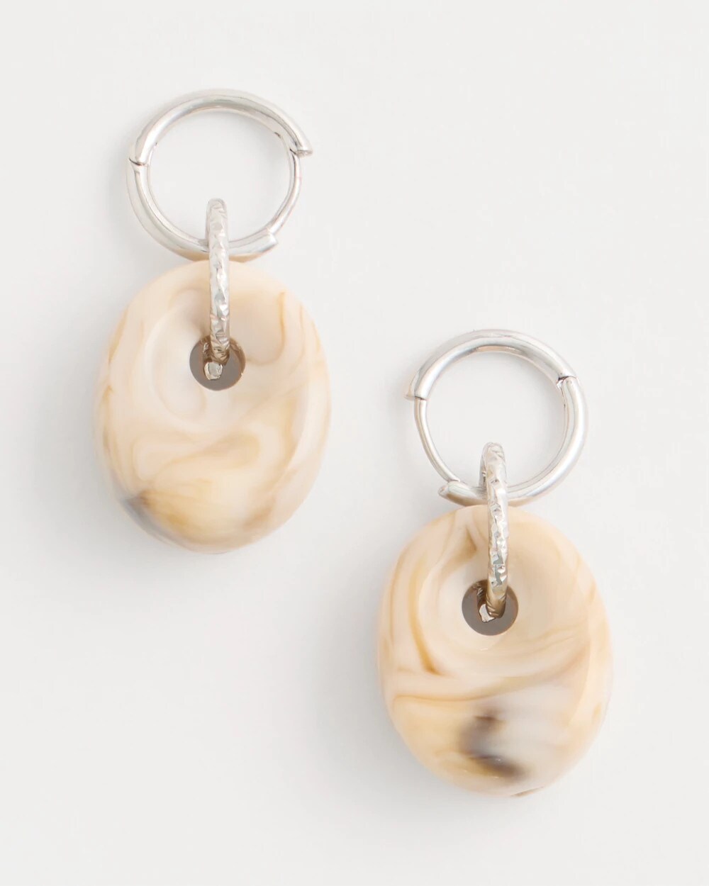 Neutral Drop Hoop Earrings