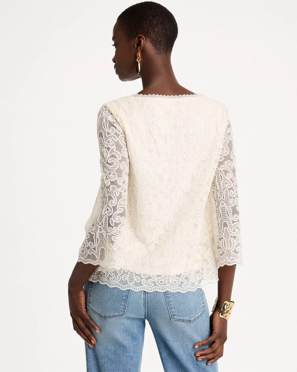Lace Applique Popover Top