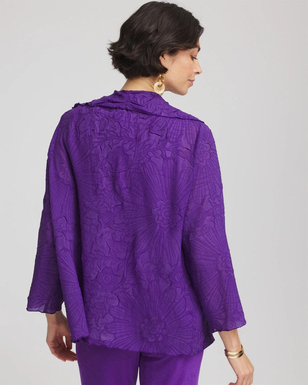 Travelers Collection Floral-Embossed Jacket
