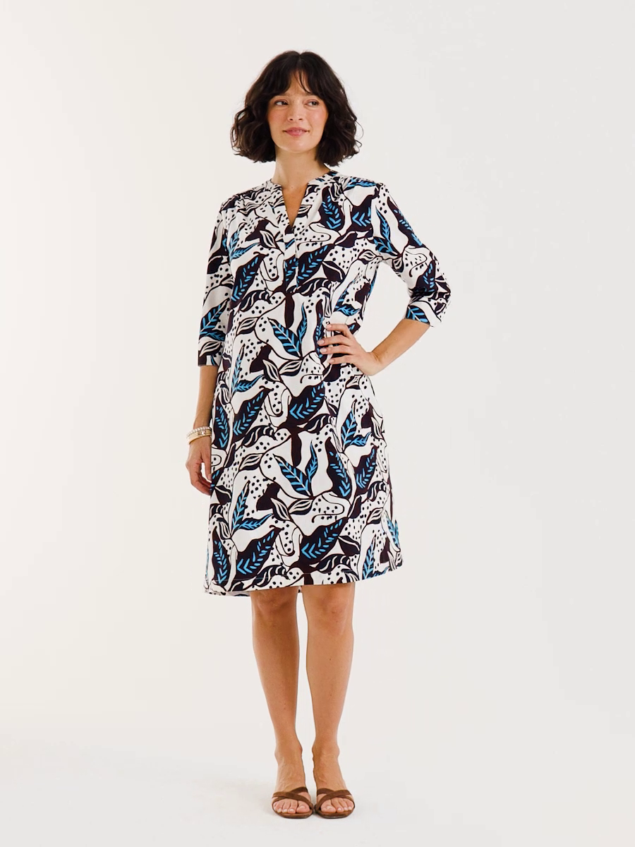 Poplin Cotton Popover Printed Dress