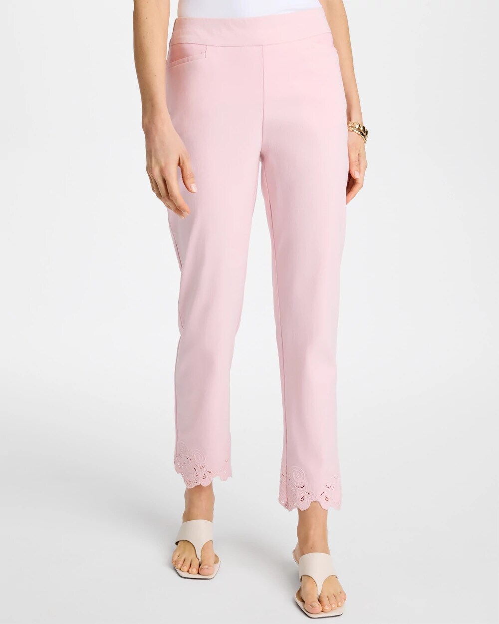Embroidered Brigitte Slim Crop Pant