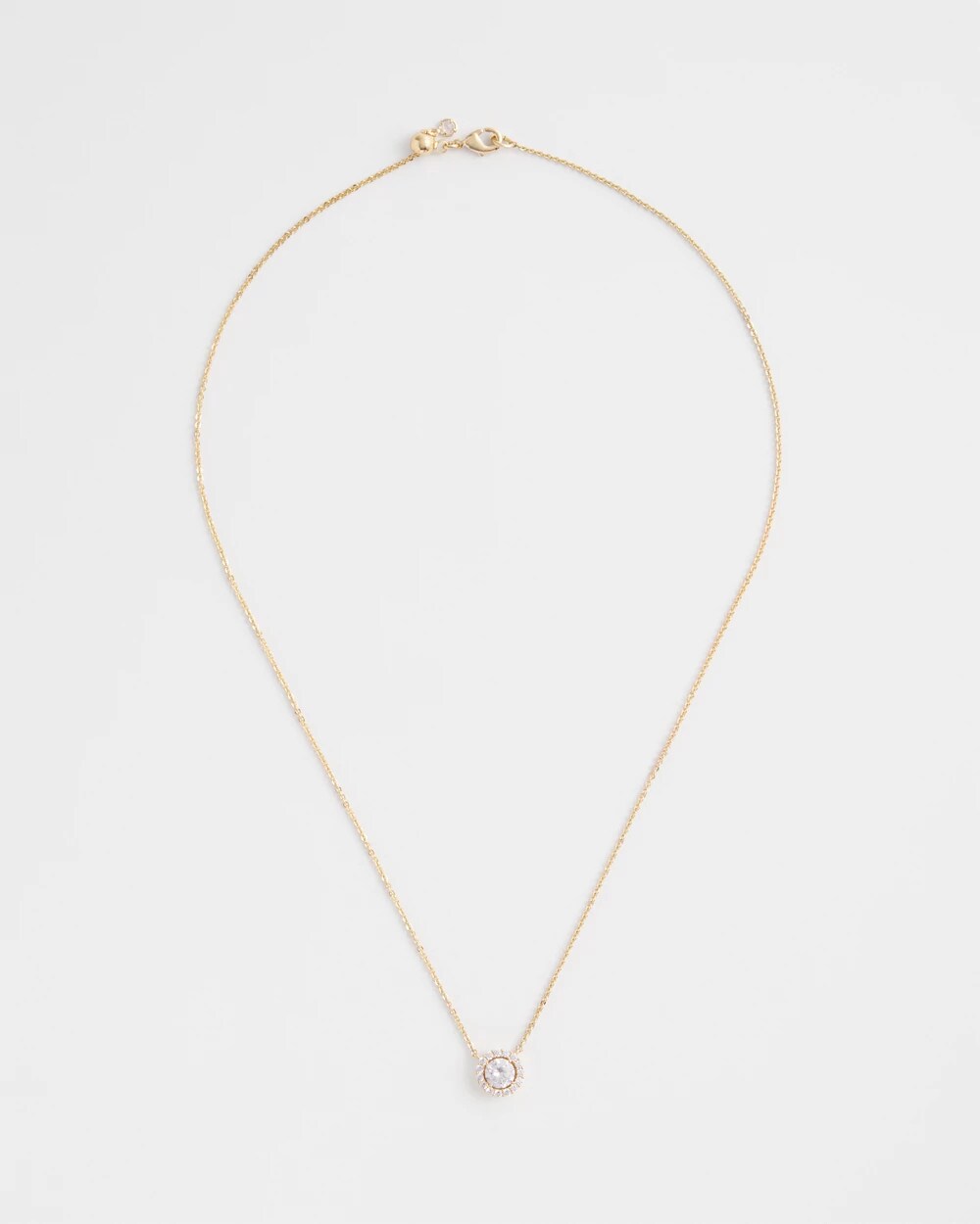 Gold Tone Drop Stone Necklace