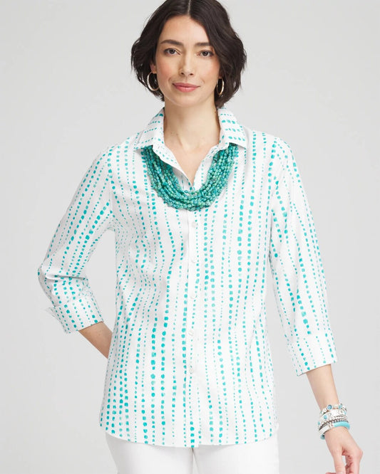 No Iron Sateen Bubble Print Shirt