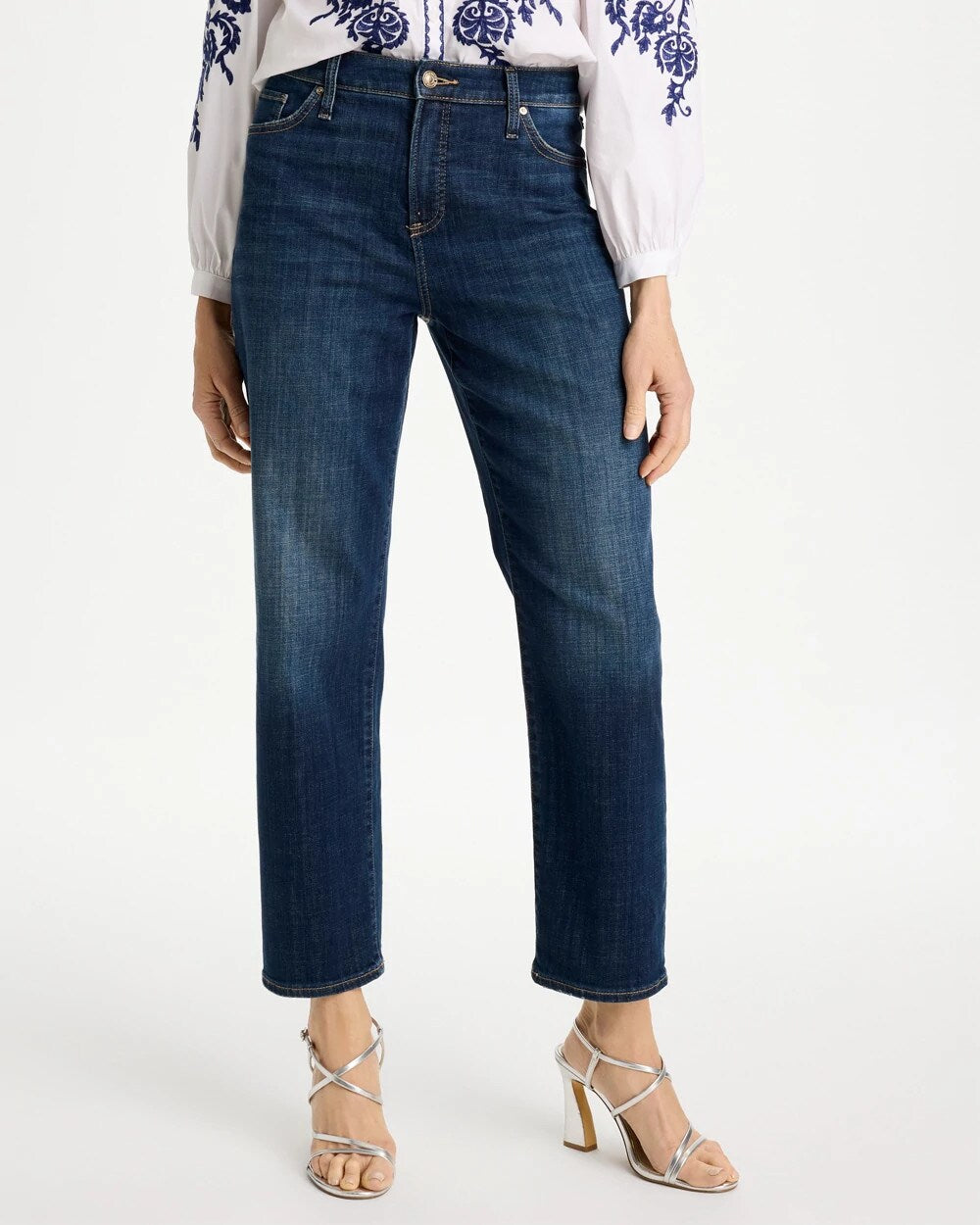 Girlfriend Straight Ankle Jeans