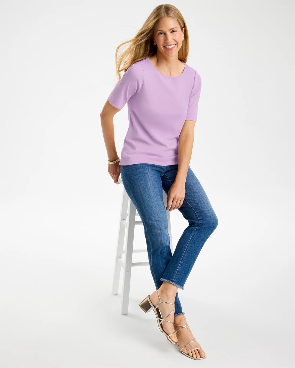 Pima Elbow Sleeve Tee