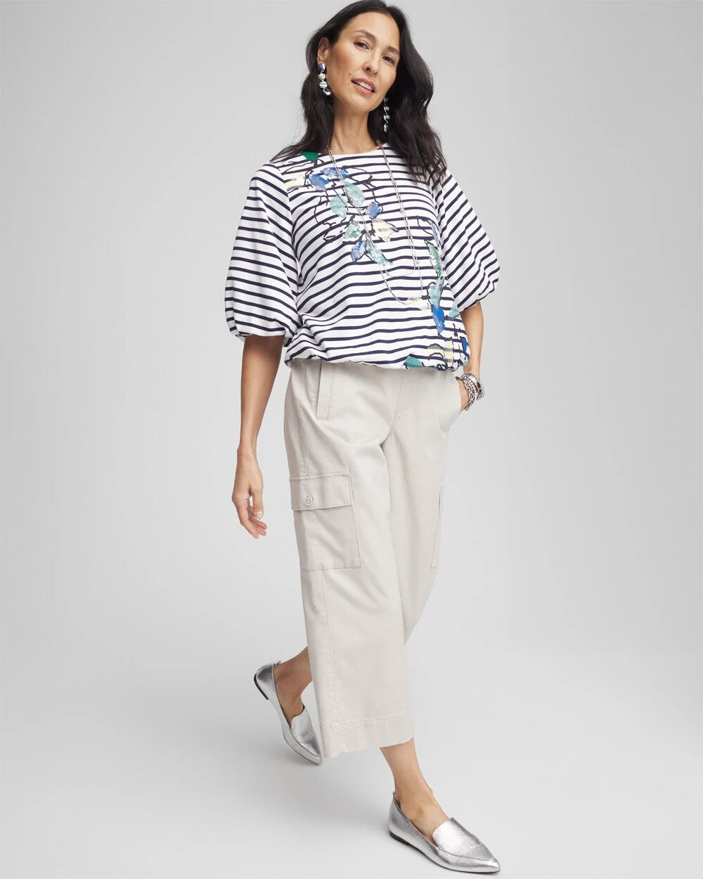 Cargo Straight Leg Cropped Pants