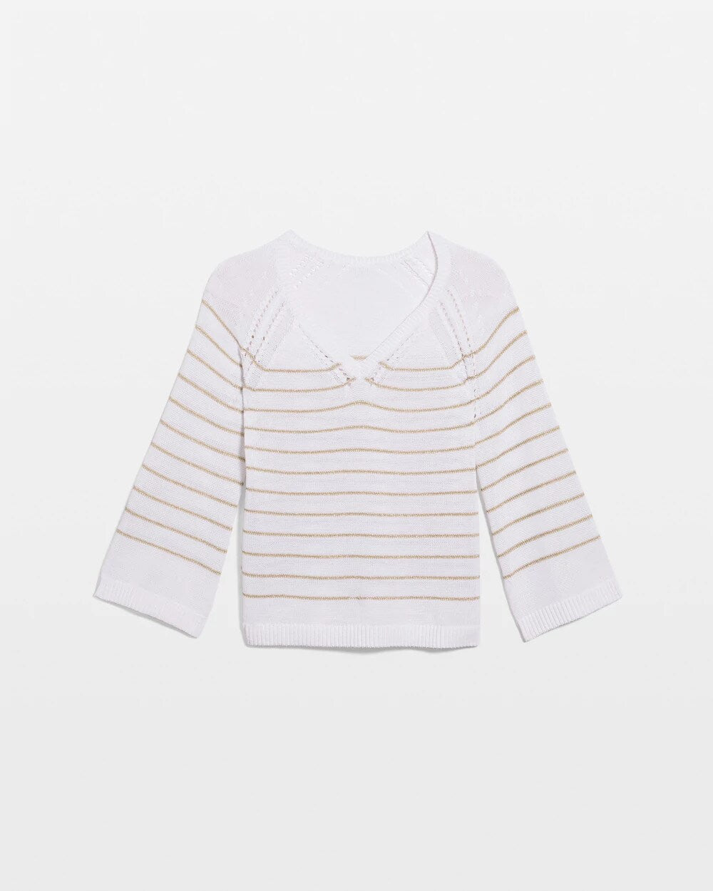 Metallic Striped Pullover Sweater