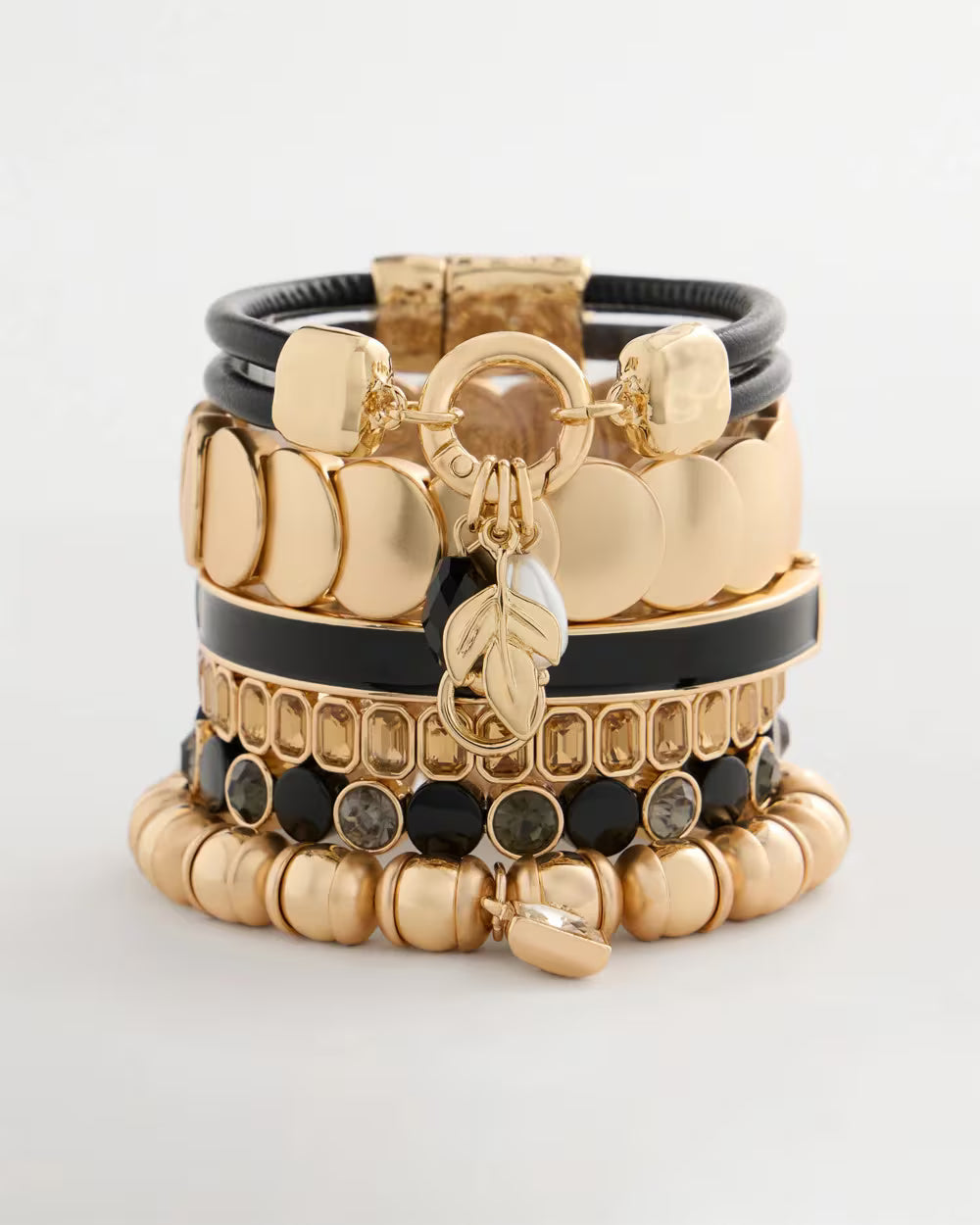 Faux Leather Charm Bracelet