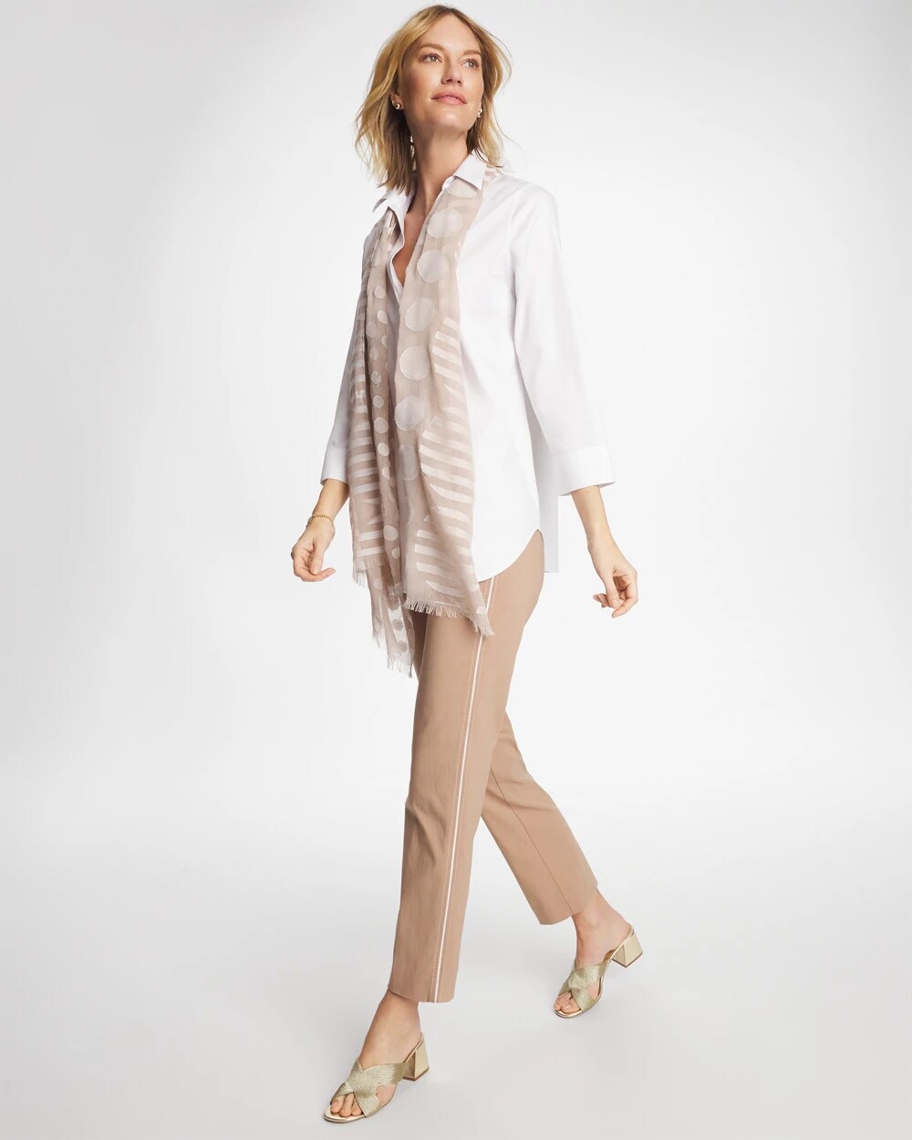 Brigitte Piped Straight Cropped Pants