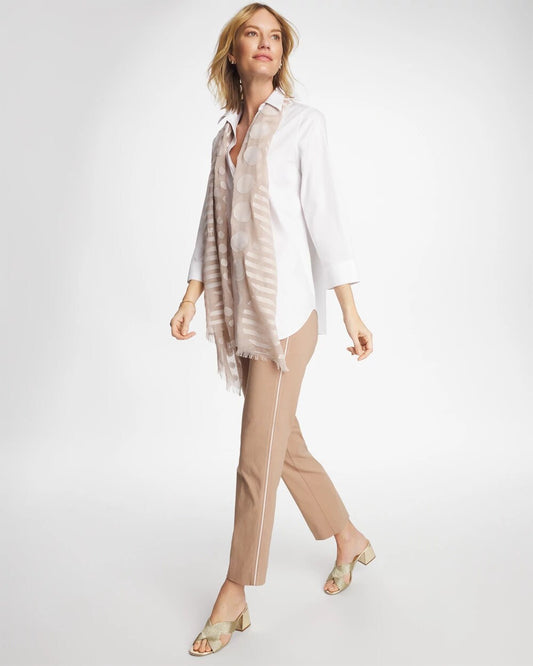 Brigitte Piped Straight Cropped Pants