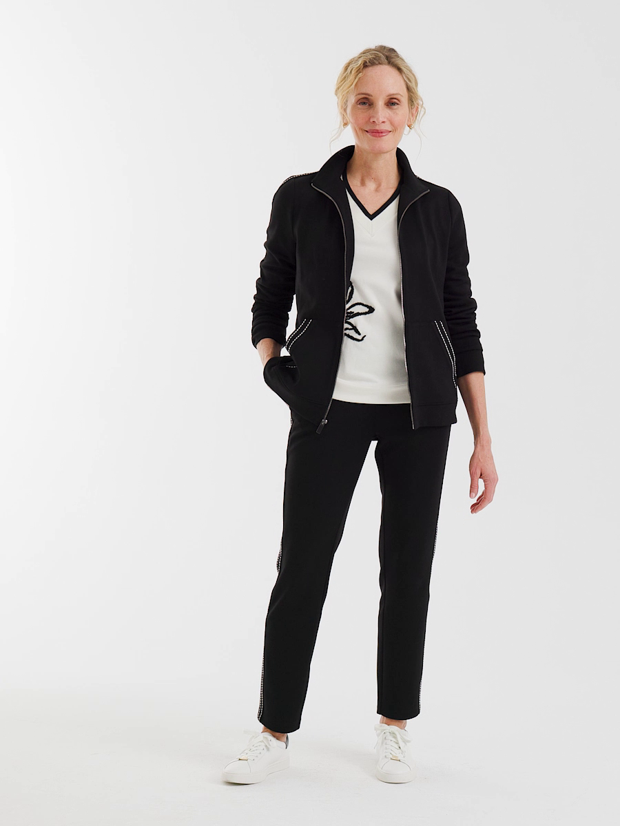 Zenergy Double-Knit Pick Stitch Ankle Pants