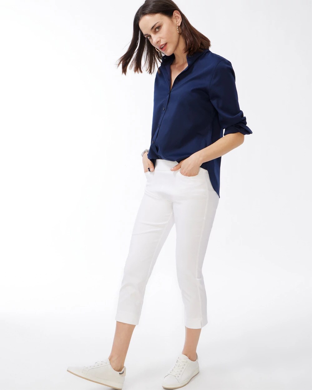 Brigitte Slim Pull-On Crop Pant