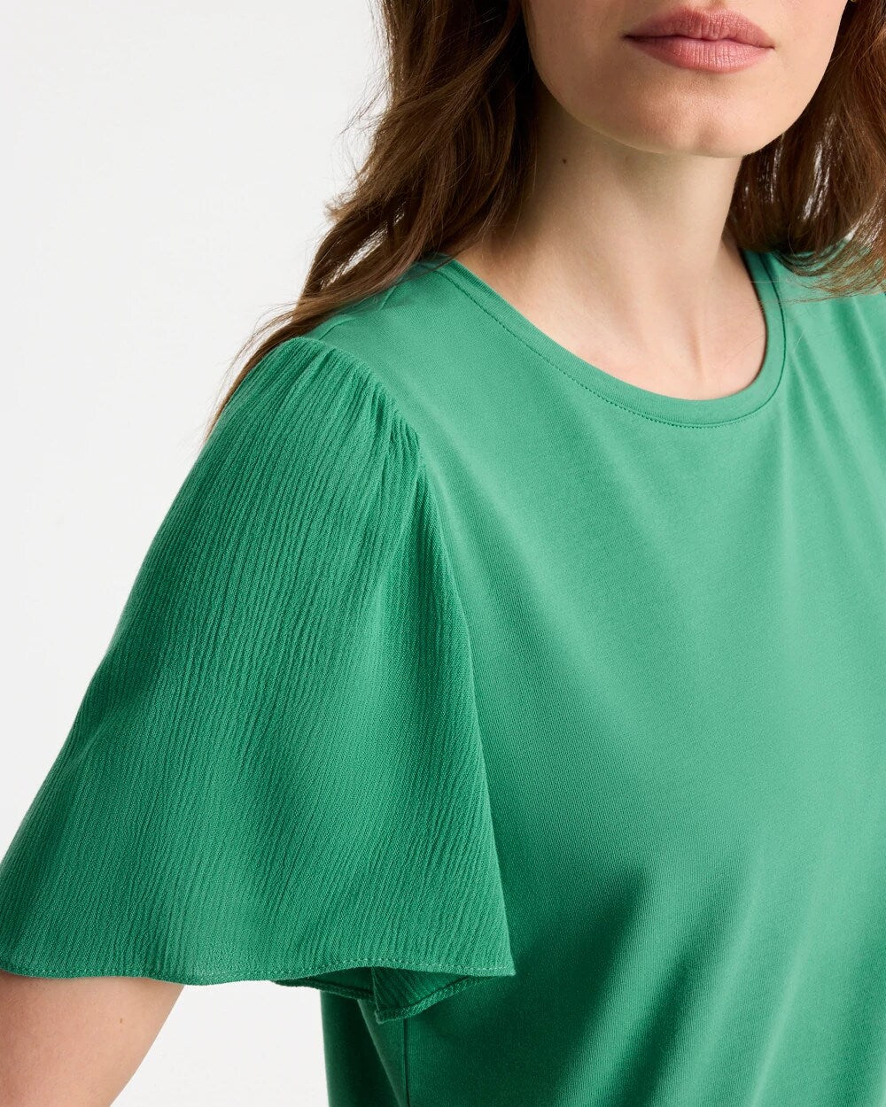 Gauze Sleeve Soft-Stretch Tee