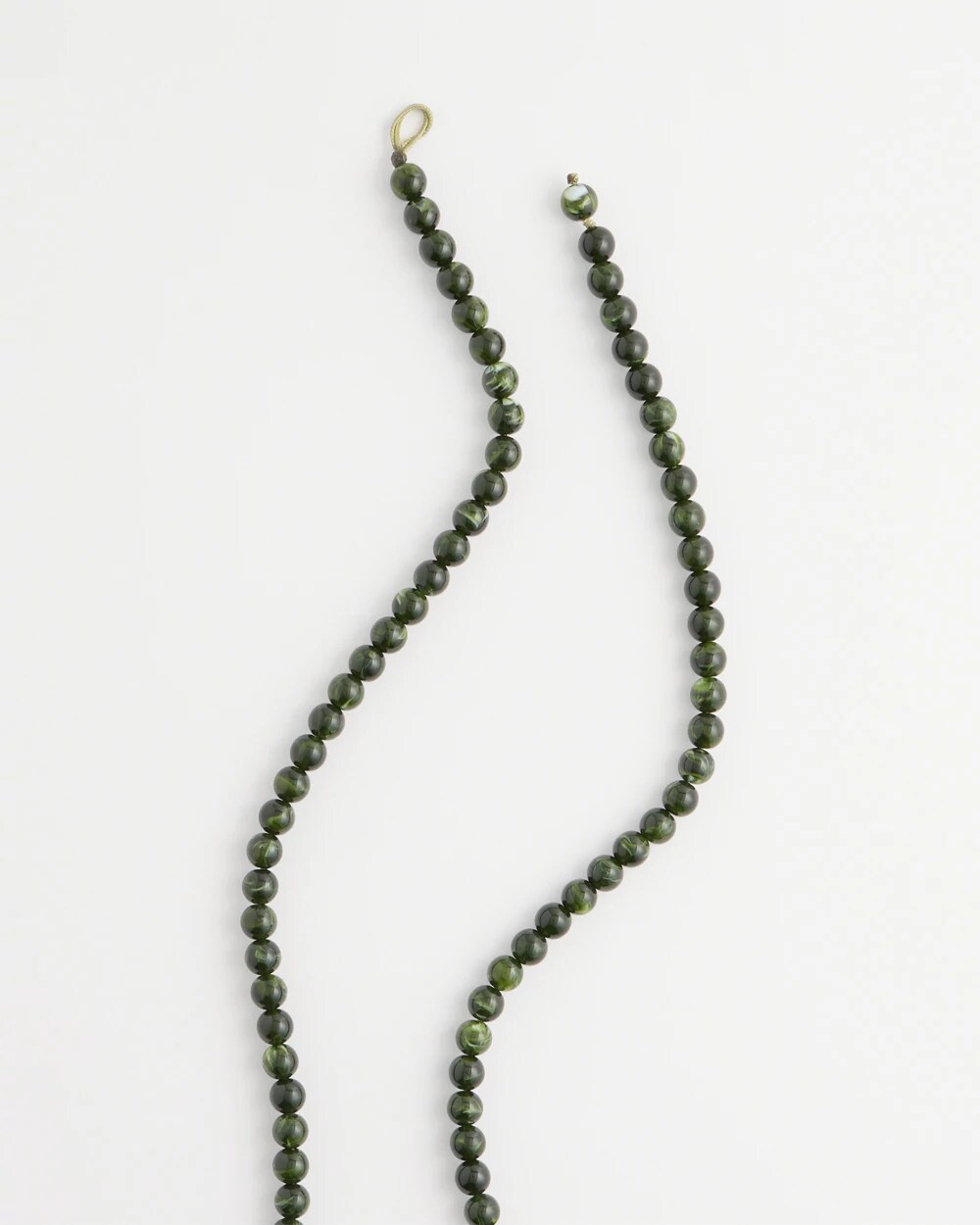 Long Green Resin Beaded Necklace
