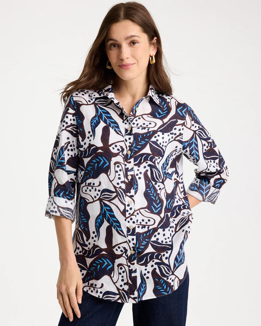 No Iron Linen Forest Fusion Shirt