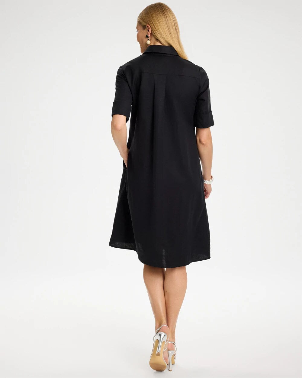 Embellished Linen Popover Dress