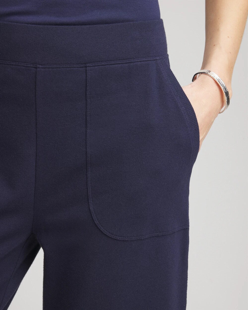 Zenergy French Terry Gauze-Inset Cropped Pants