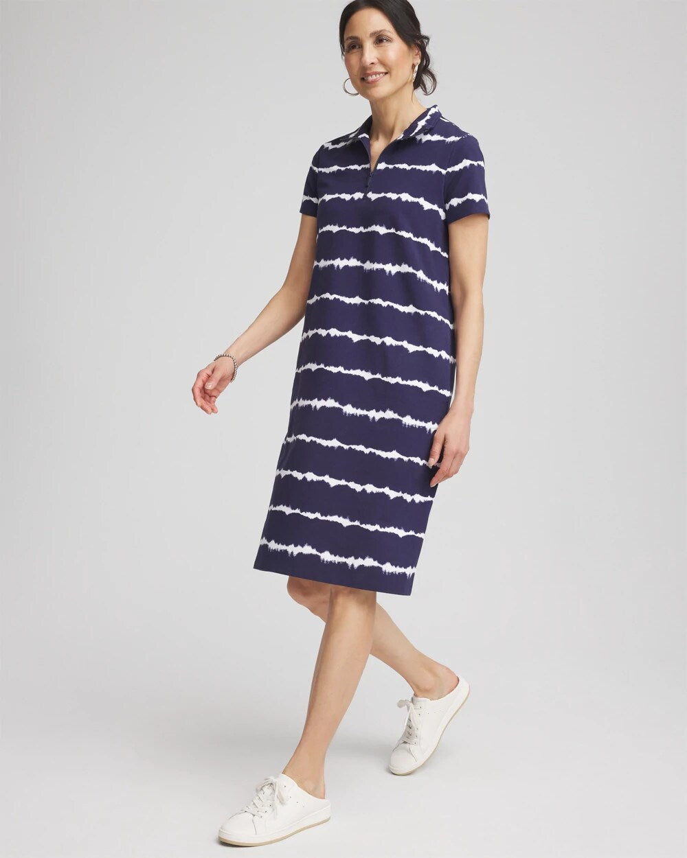 Zenergy UPF Knit Tie Dye Half-Zip Dress