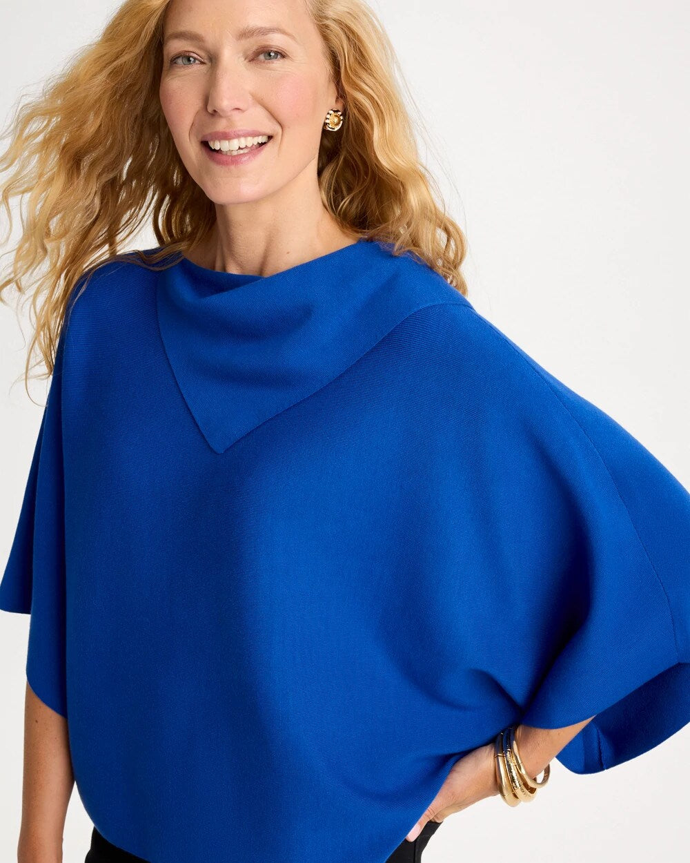 Splitneck Sweater Poncho