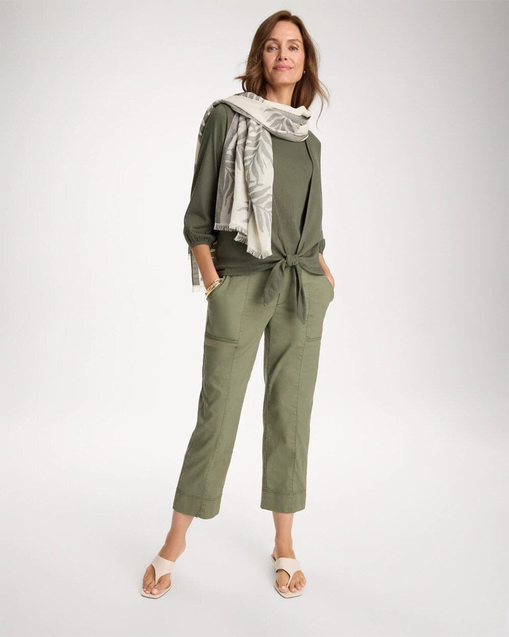 Knit Gauze Tie-Front Cardigan