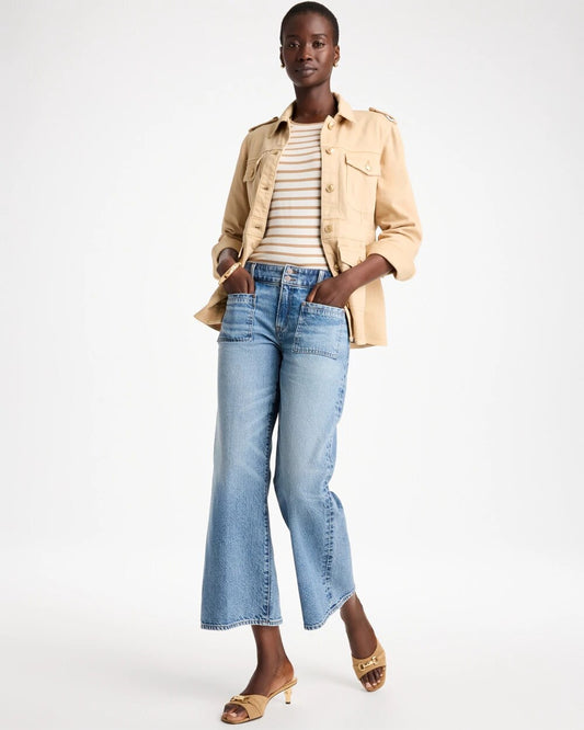 Vintage Chic Wide Crop Flare Jeans