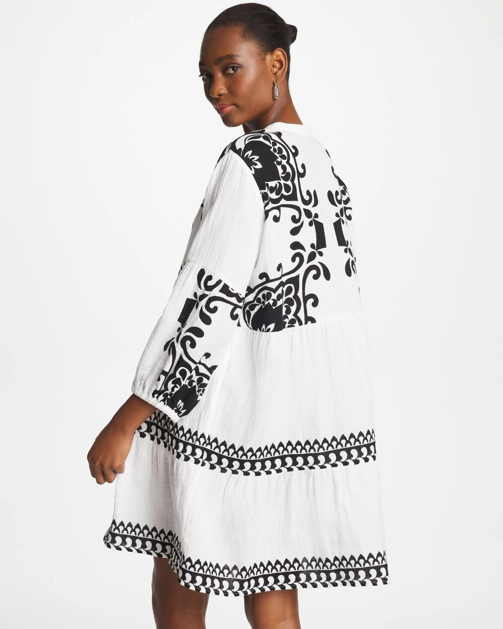 Woven Printed Swim Cover-Up Dress