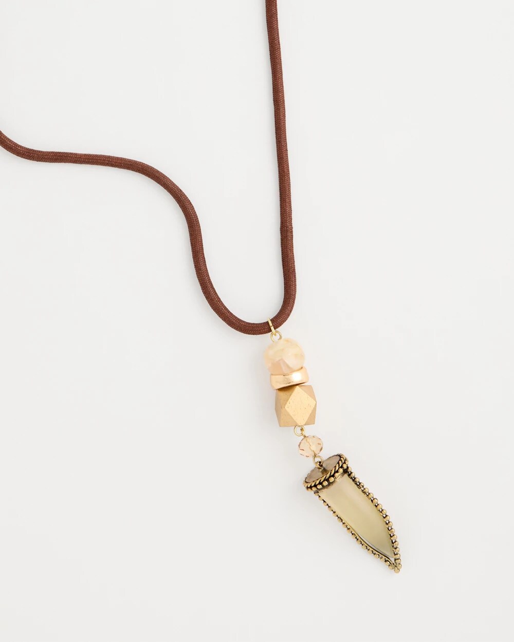 Tooth Pendant Corded Necklace