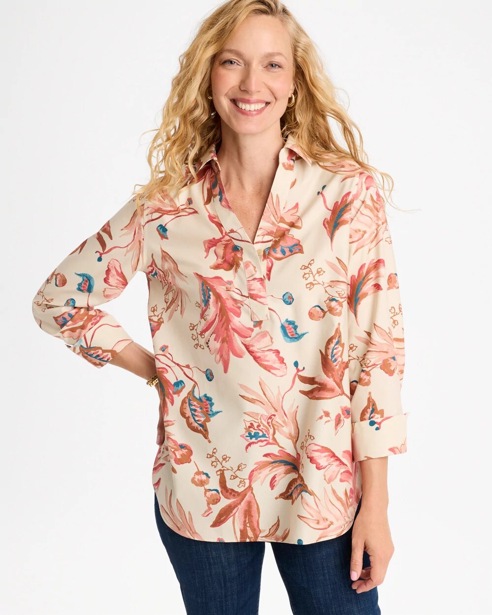 No Iron Stretch Desert Beauty Printed Tunic