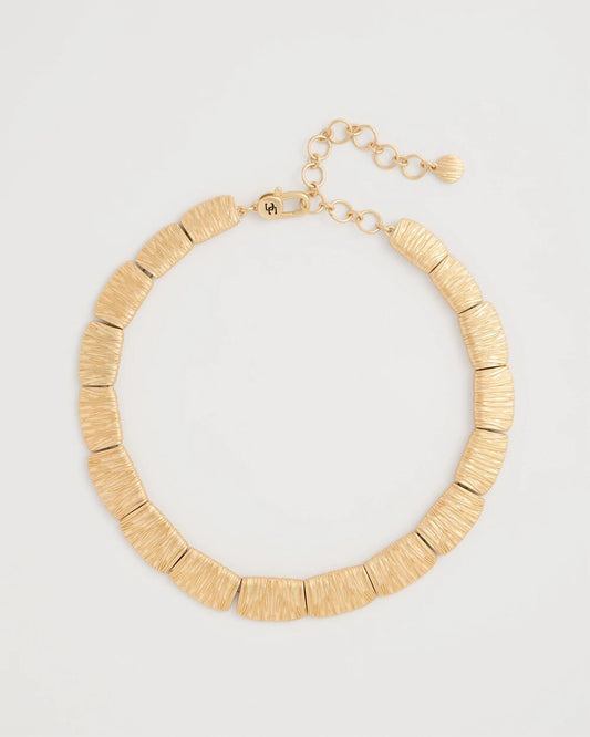 Crinkle Goldtone Collar Necklace