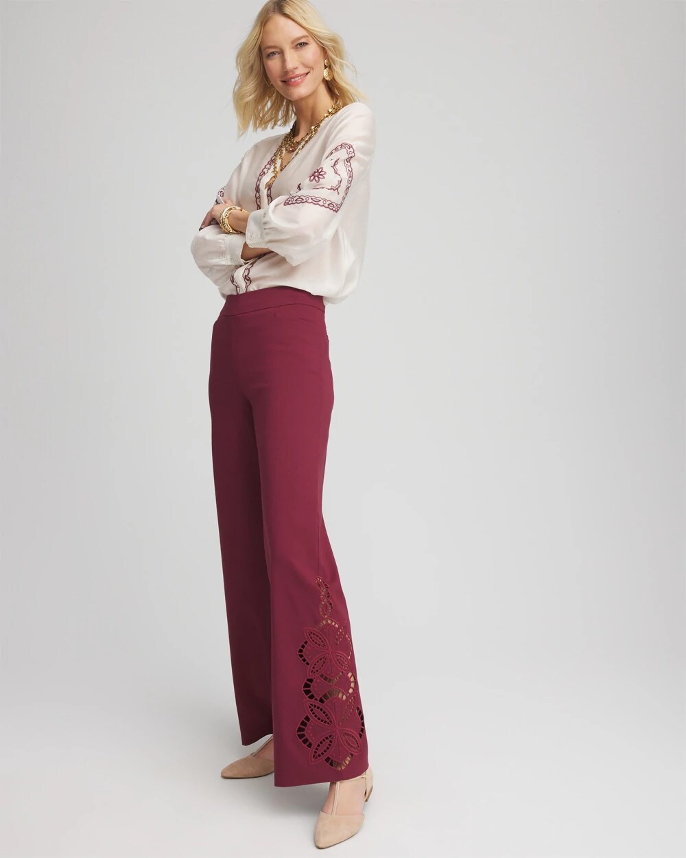 Brigitte Cut-out Wide-Leg Pants