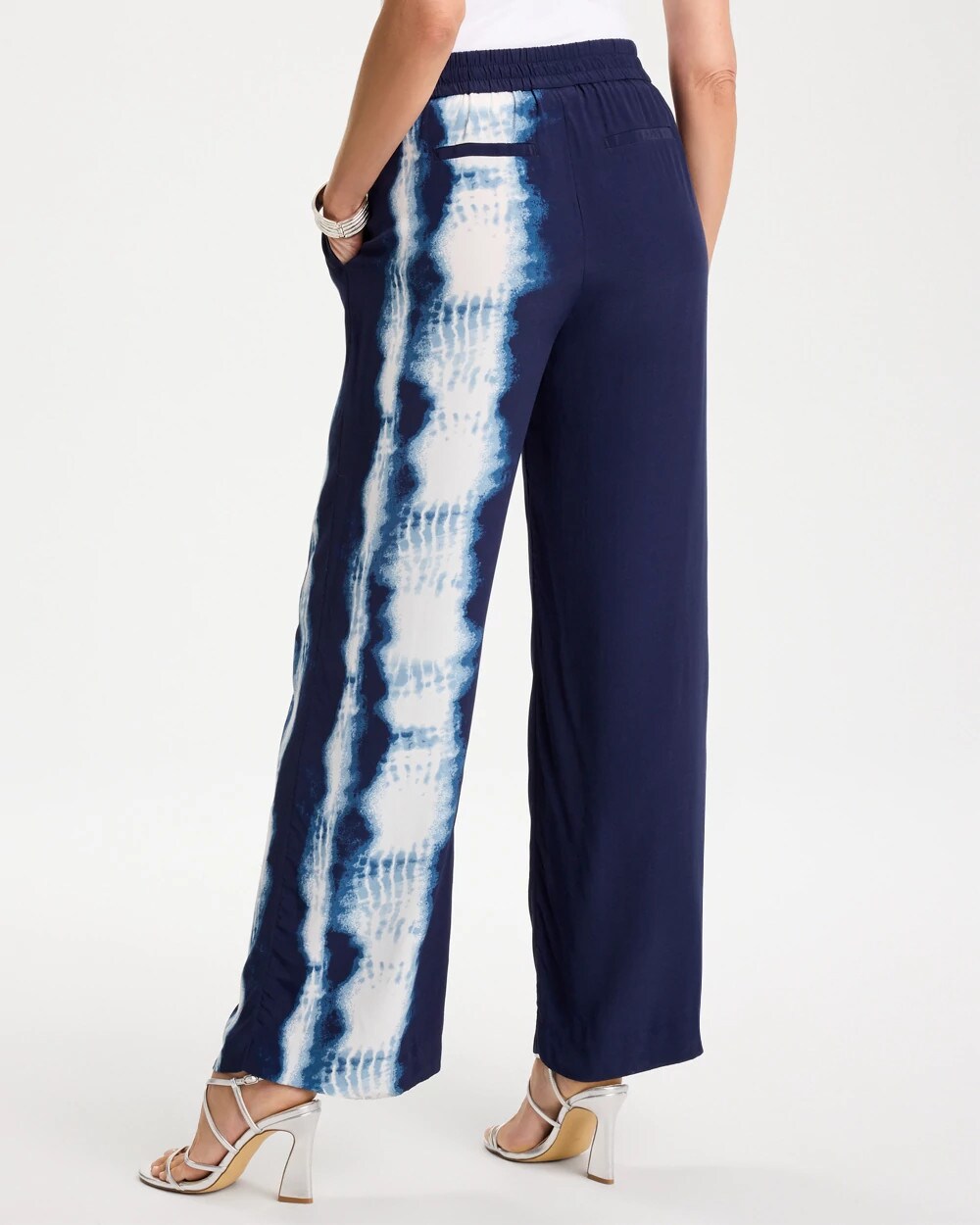Faux Silk Tie-Dye Palazzo Pants